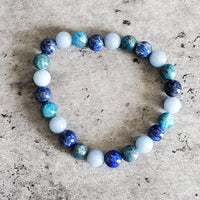 Angelite, Apatite & Lapis Lazuli Bracelet